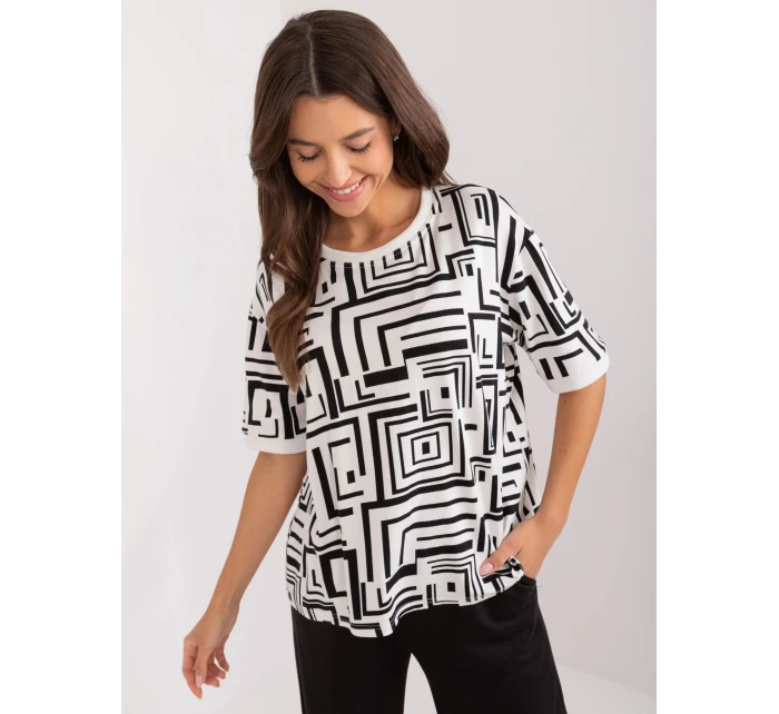 Dámská halenka LK BZ model 21822093 Ecru s černou - FPrice