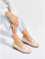 Designové mokasíny hnědé dámské na klínku Designové mokasíny hnědé dámské na klínku