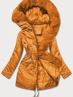 Dámská parka s kožešinou oranžová (5m762-254)