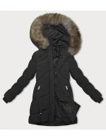 Černá zimní bunda s kapucí model 21246103 - LHD Černá zimní bunda s kapucí model 21246103 - LHD