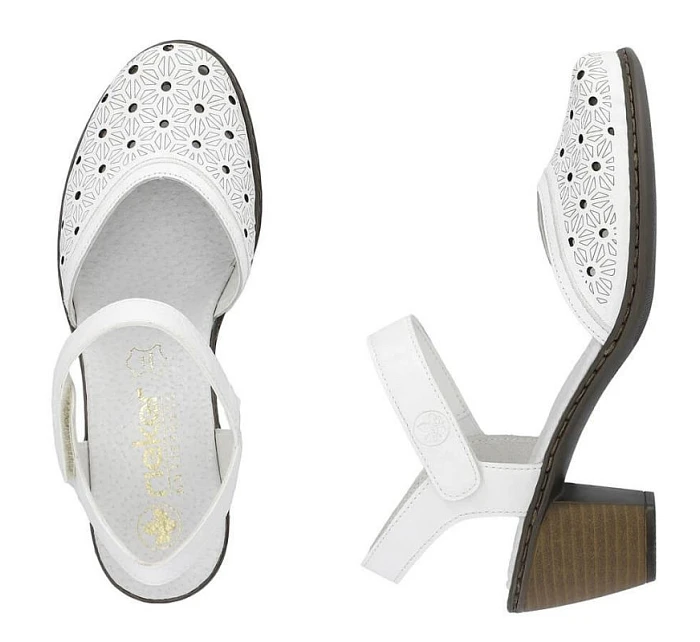 Kožené pohodlné sandály W model 22066508 white - Rieker