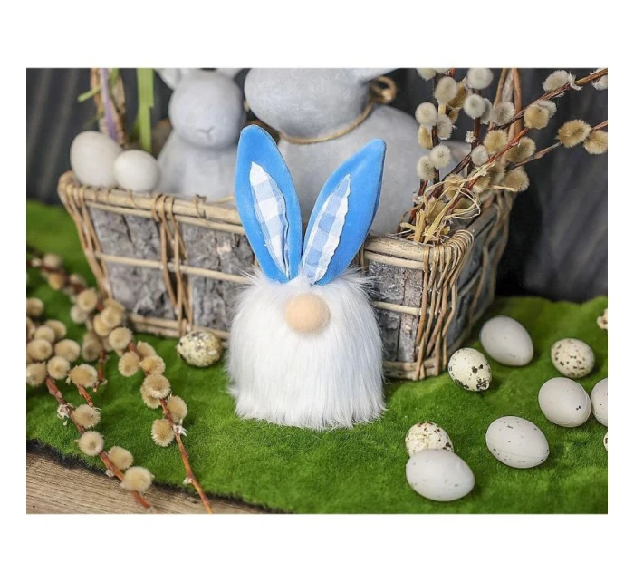 Včelí zajíc 18 cm modrá jarní dekorace dětské