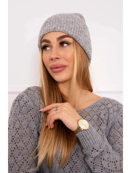 Tenká čepice Oliwia model 18750345 světle šedá - K-Fashion Tenká čepice Oliwia model 18750345 světle šedá - K-Fashion