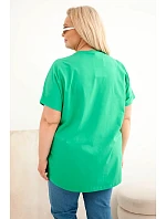 Dámská bavlněná halenka Plus Size s model 22185743 zelená - K-Fashion Dámská bavlněná halenka Plus Size s model 22185743 zelená - K-Fashion