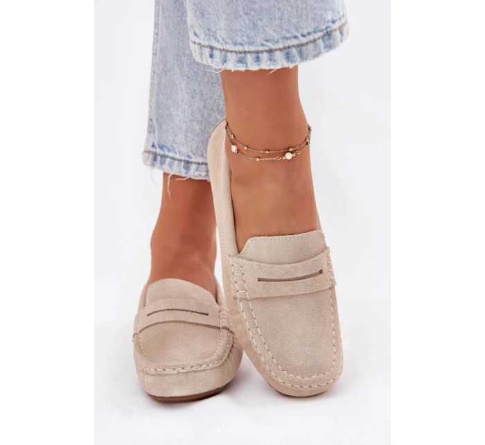 Semišové Dámské Mokasíny Big Star model 21693806 Béžové - Big Star Shoes