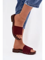 Dámské nazouváky s přezkami na nízkém podpatku Bordó Amelvessa