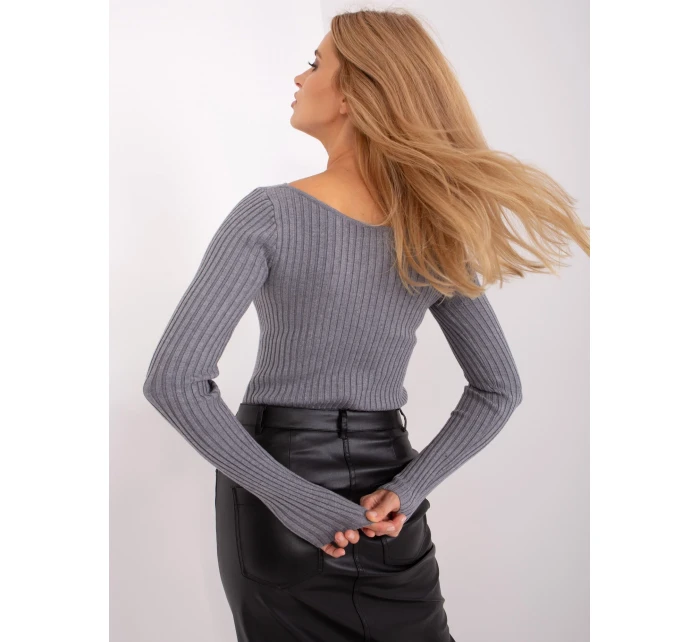 Sweter PM SW model 18955489 szary - FPrice Sweter PM SW model 18955489 szary - FPrice