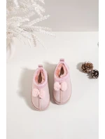 Dětské sněhule s výšivkou a mašličkou Daven – růžové Dětské sněhule s výšivkou a mašličkou Daven – růžové