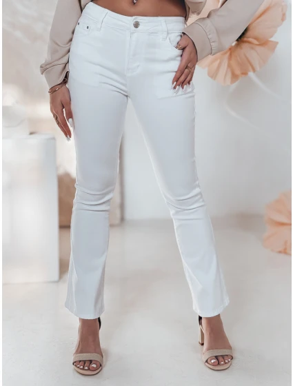 Dámské džínové zvonové kalhoty ELVIRA white FashionStreet UY2462