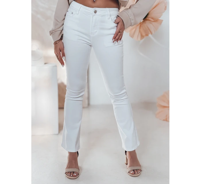 Dámské džínové zvonové kalhoty ELVIRA white FashionStreet UY2462