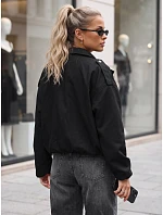 Dámská oversize přechodová bunda se stojáčkem, černá, FashionStreet TY6090 Dámská oversize přechodová bunda se stojáčkem, černá, FashionStreet TY6090