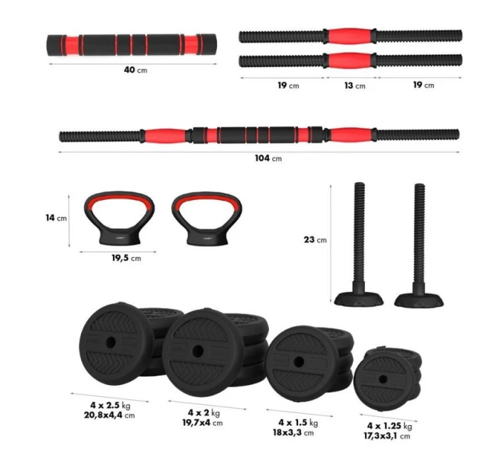 HMS SGN130 sada závaží 6v1 (činka, činky a kettlebell) 30 kg HMS SGN130 sada závaží 6v1 (činka, činky a kettlebell) 30 kg