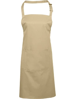 Premier PR 154 Zástěra s laclem a kapsou na břiše "Colours" 39.0154 khaki