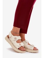 Dámské sandály s ozdobnými detaily na suchý zip béžové model 21688002 - Boto