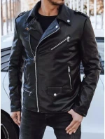 Pánská kožená bunda černá FashionStreet TX4276 Pánská kožená bunda černá FashionStreet TX4276