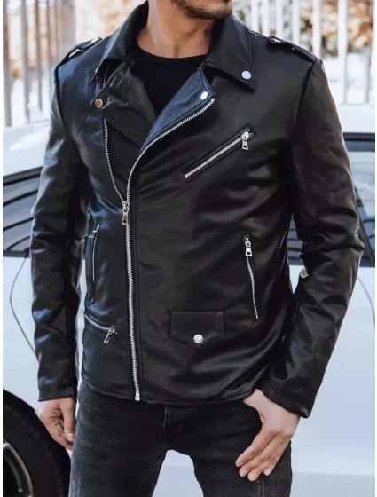 Pánská kožená bunda černá FashionStreet TX4276 Pánská kožená bunda černá FashionStreet TX4276