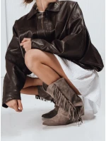 Dámské semišové kovbojské boty béžové model 21993919 - Dstreet