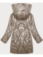 Dámská bunda v barvě cappuccino s ozdobnou kapucí model 19552458 - S'WEST