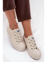 Dámské trampky na platformě LEE ISLA C WOMEN LOW – béžové