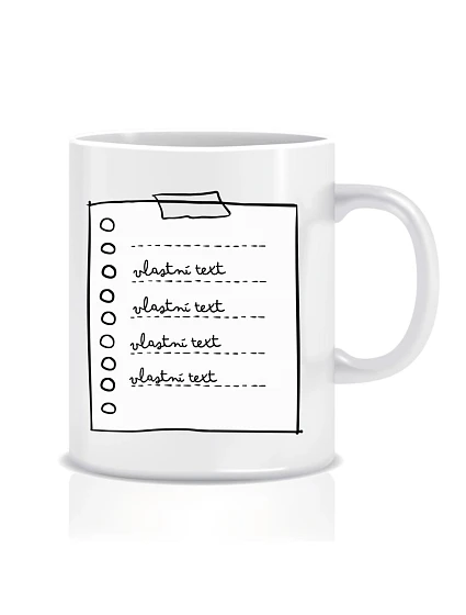 Personalizovaný klasický bílý keramický hrníček 300 ml s poznámkovým blokem Personalizovaný klasický bílý keramický hrníček 300 ml s poznámkovým blokem