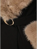 Płaszcz damski z odpinanym  czarny model 22404879 - FashionStreet