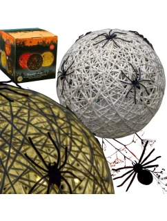 DEKORATIVNÍ KOULE VEDLA PAVOUK LAMPA 15CM HALLOWEEN BÍLÁ