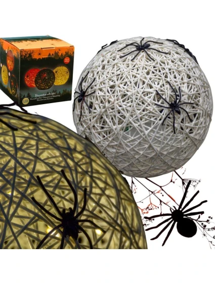 DEKORATIVNÍ KOULE VEDLA PAVOUK LAMPA 15CM HALLOWEEN BÍLÁ DEKORATIVNÍ KOULE VEDLA PAVOUK LAMPA 15CM HALLOWEEN BÍLÁ