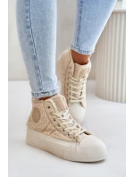 Zateplené Dámské Tenisky S Kožíškem Big Star Béžové model 21675253 - Big Star Shoes Zateplené Dámské Tenisky S Kožíškem Big Star Béžové model 21675253 - Big Star Shoes