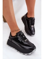 Dámské Kožené Tenisky Na Platformě Big Star RR274873 HI-POLY SYSTEM Černé Dámské Kožené Tenisky Na Platformě Big Star RR274873 HI-POLY SYSTEM Černé