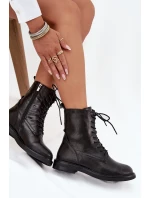 Kožené Zateplené Dámské Kotníkové Workery Big Star model 21708648 Černé - Big Star Shoes