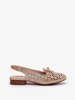 Dámské perforované baleríny s otevřenou patou Navinnia – zlaté
