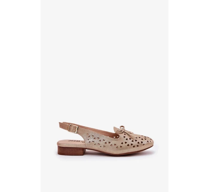 Dámské perforované baleríny s otevřenou patou Navinnia – zlaté