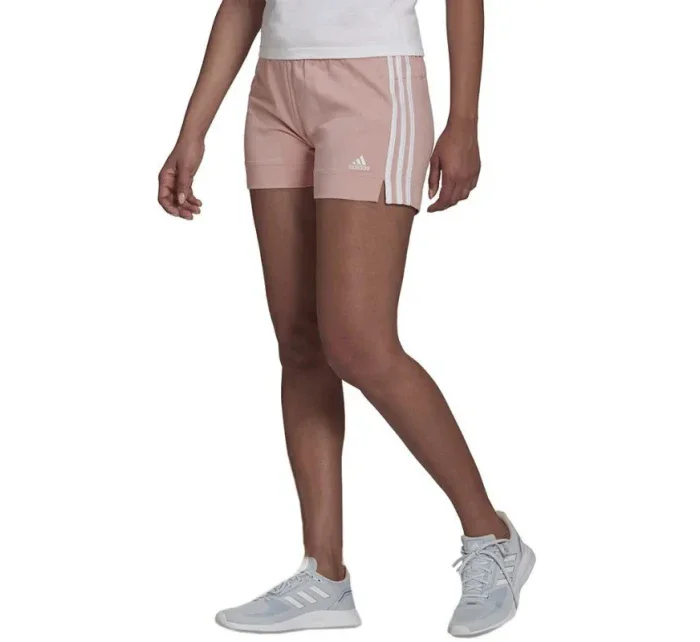 Dámské teplákové šortky W HD1809 růžovo-bílé - Adidas