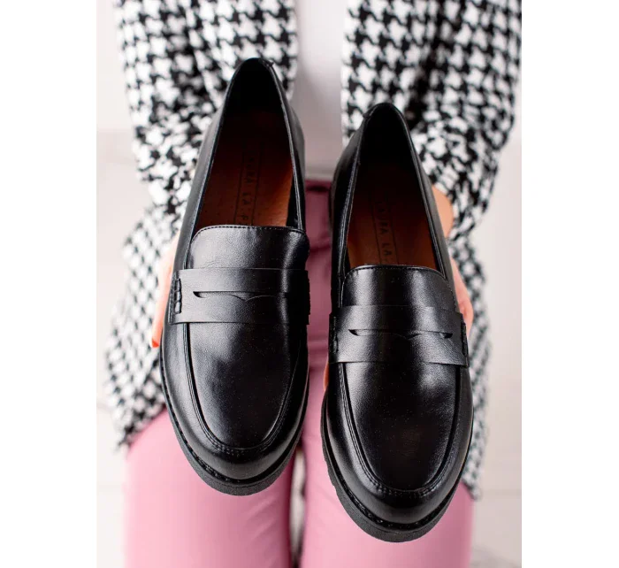 Pohodlné polobotky černé dámské bez podpatku Pohodlné polobotky černé dámské bez podpatku