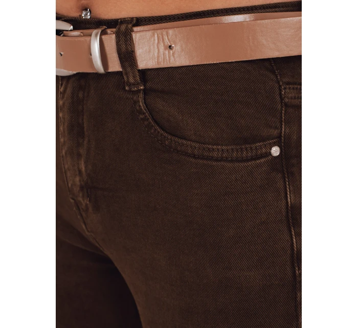 Dámské úzké zúžené džíny hnědé FashionStreet UY2843