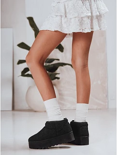 Dámské látkové sněhule s kožešinou černé FashionStreet ZY1296