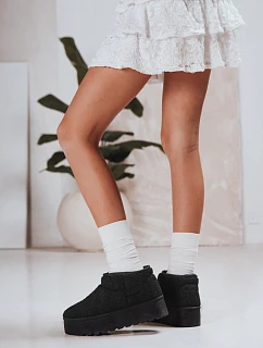 Dámské látkové sněhule s kožešinou černé FashionStreet ZY1296
