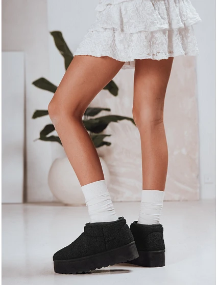 Dámské látkové sněhule s kožešinou černé Dstreet model 21994552 - FashionStreet