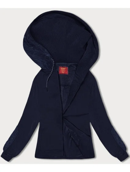 Tmavě modrá dámská žebrovaná mikina model 18882316 - LHD