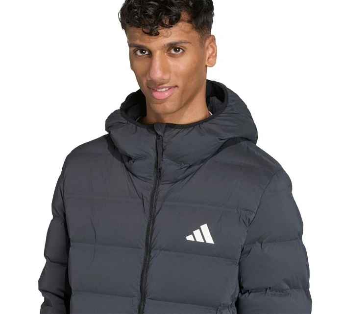 Pánská péřová bunda adidas Helionic Climawarm Stretch Hooded Jacket Black JN2114 pánské oblečení