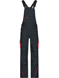 Daiber JN 848 (42-60) Pracovní kalhoty s laclem - Color 02.0848 carbon/red