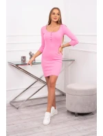 Šaty s knoflíkovým výstřihem světle růžové Šaty s knoflíkovým výstřihem světle růžové