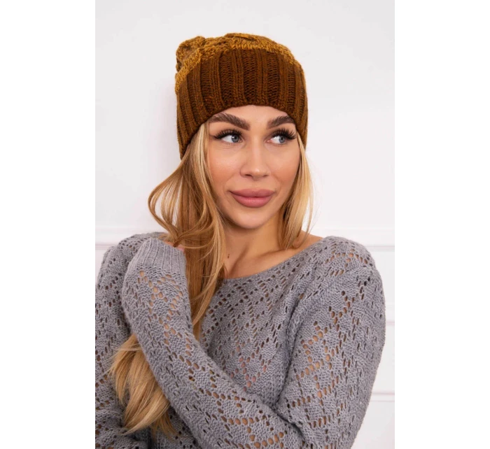 Paris fleecová čepice K213 hnědá+hořčičná Paris fleecová čepice K213 hnědá+hořčičná