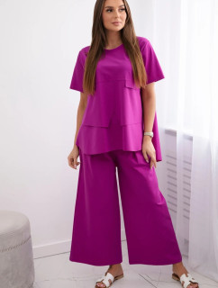 Komplet new punto kalhot + halenky tmavě fialová