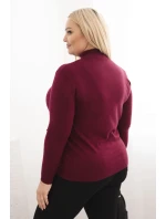 Dámský svetr Plus Size z viskózy s rolákem bordový