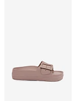 Dámské pěnové sandály na platformě s přezkou Big Star TT274A079 tmavě béžové