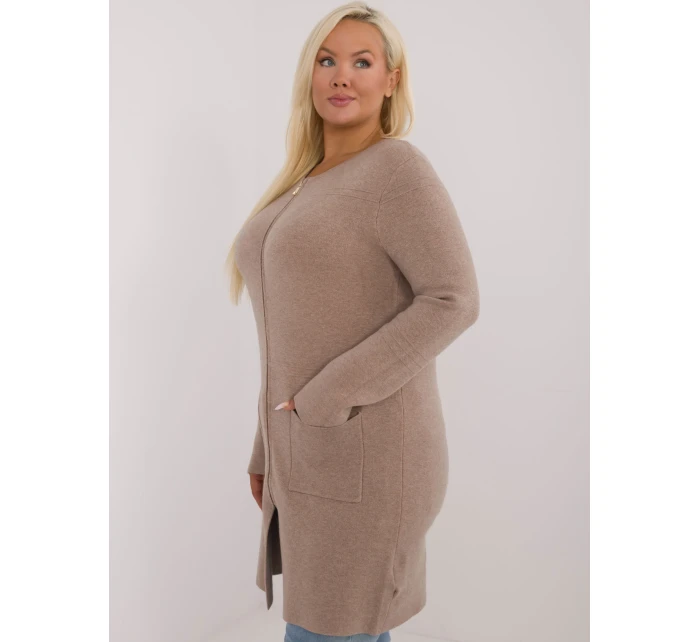 Sweter PM SW model 20473652 ciemny bezowy - FPrice Sweter PM SW model 20473652 ciemny bezowy - FPrice