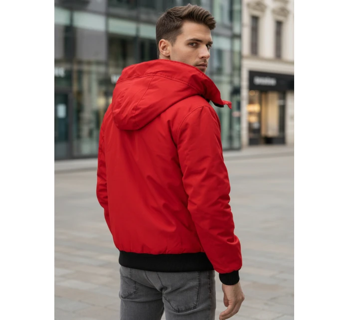 Pánská zimní bunda s kapucí červená FashionStreet TX4983