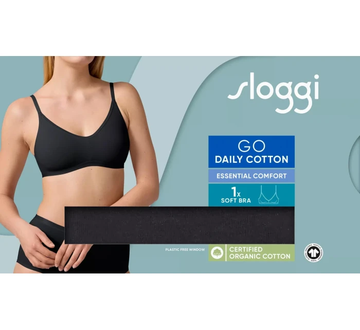 Dámská podprsenka GO Daily Cotton Soft bra - BLACK - černá 0004 - SLOGGI