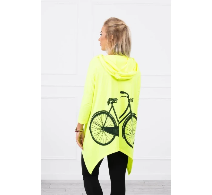 Mikina s potiskem kola žlutá neonová Mikina s potiskem kola žlutá neonová